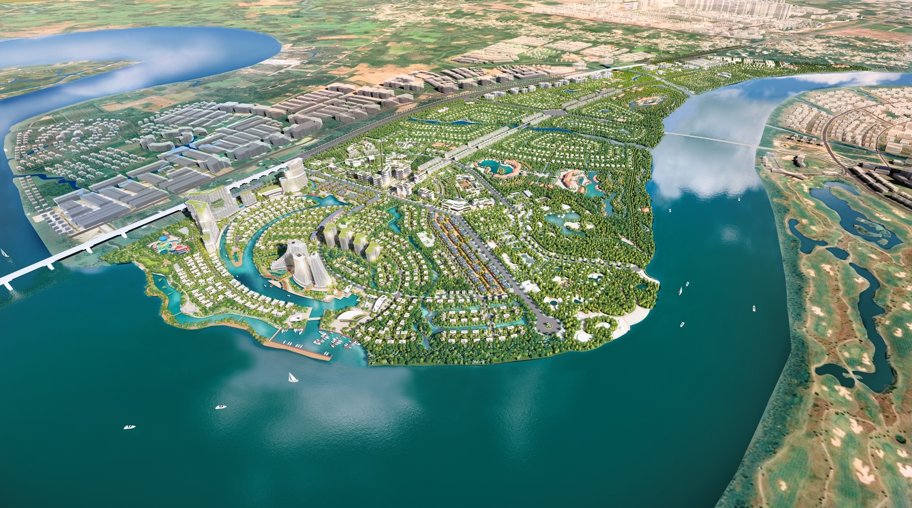 Phối cảnh dự án khu đô thị du lịch Long Tân của DIC Corp tại Nhơn Trạch, Đồng Nai - Nguồn: DIC Corp