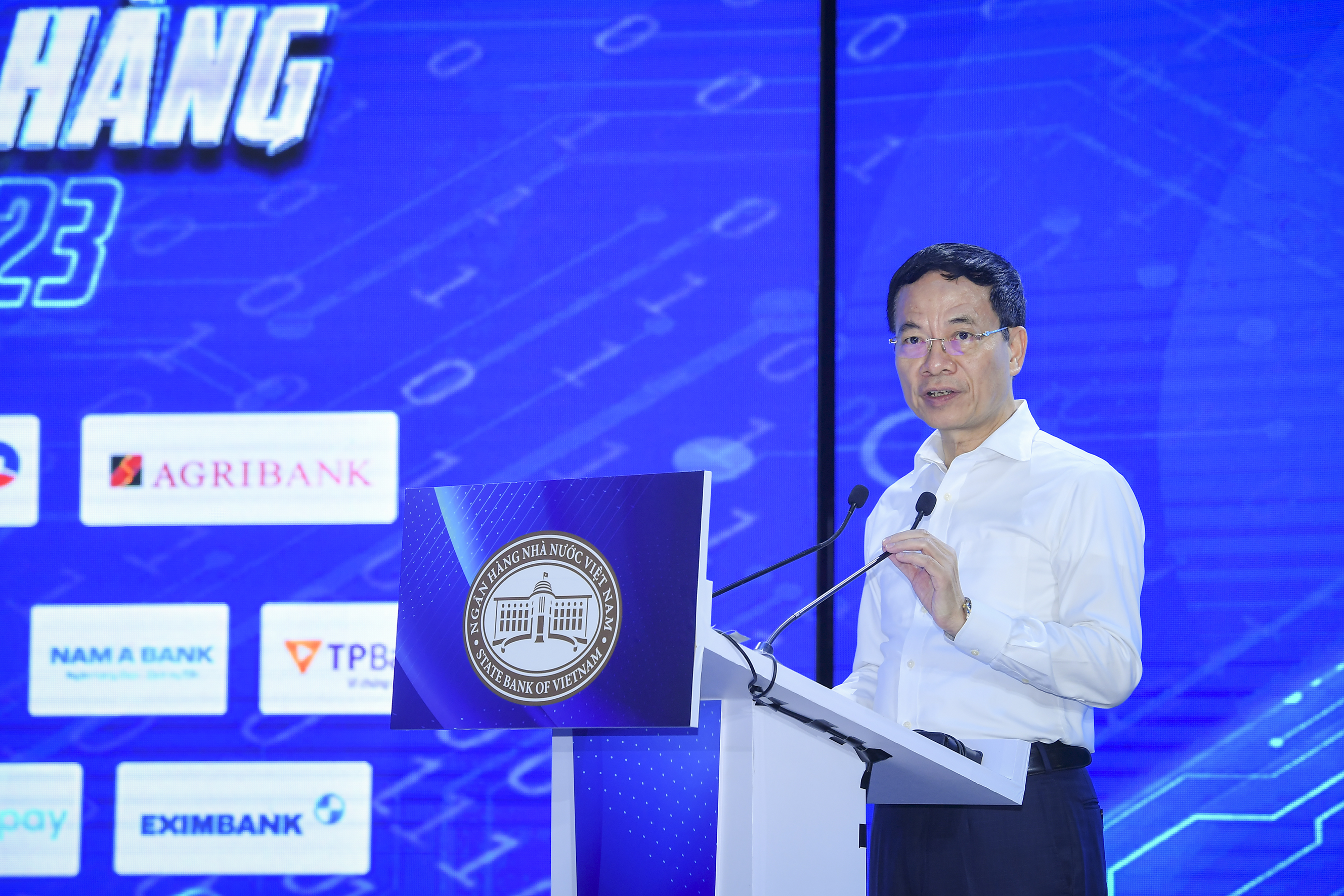 Ông Nguyễn Mạnh Hùng, Bộ trưởng Bộ Thông tin và Truyền thông phát biểu tại sự kiện.