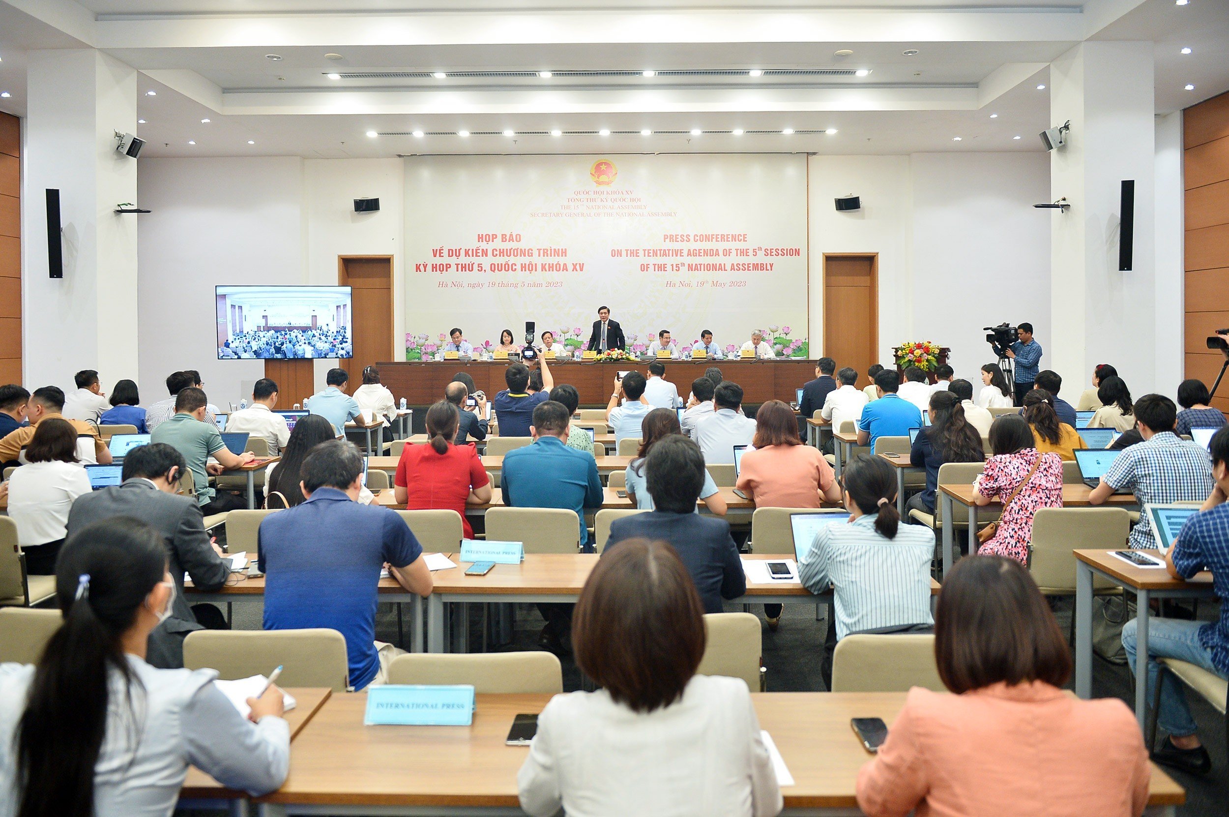 Toàn cảnh họp báo về dự kiến chương trình Kỳ họp thứ 5, Quốc hội khoá XV