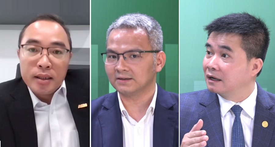 Từ phải qua: ông Vũ Đức Tiến, ông Nguyễn Vũ Long, ông Trần Huy Doãn.