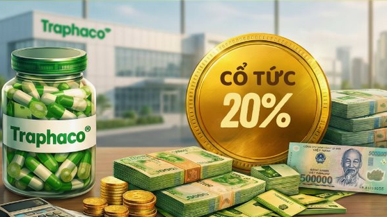 Một công ty ngành dược chốt ngày trả cổ tức tiền mặt 20%