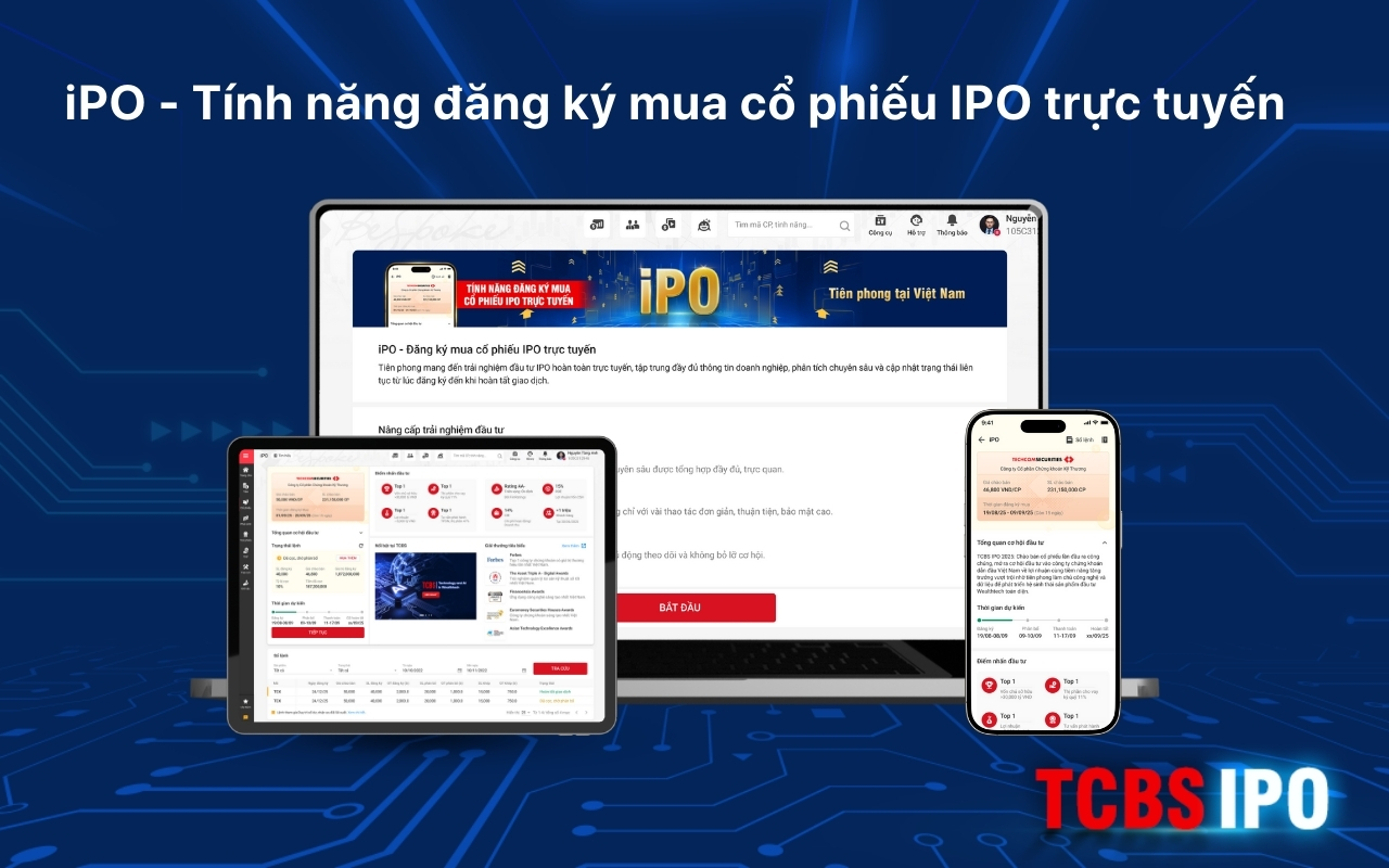 Nhà đầu tư có thể đặt mua IPO TCBS 100% online qua TCInvest từ 19/08