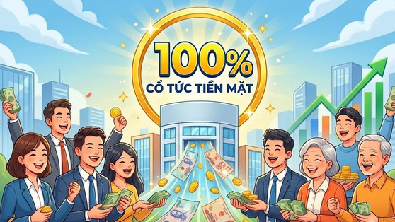 Một công ty chốt ngày trả cổ tức tiền mặt 100%