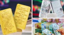 Giá vàng nhích nhẹ, bạc tăng phi mã