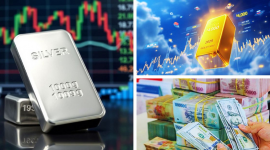 Giá vàng tăng nhẹ, bạc tiếp tục lùi sâu
