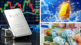 Giá vàng tăng nhẹ, bạc tiếp tục lùi sâu