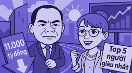 Bà Nguyễn Thị Phương Thảo trở lại Top 5 người giàu nhất khi VJC, HDB tăng vọt, ông Trương Gia Bình vào lại top 10 với khối tài sản 13.100 tỷ đồng