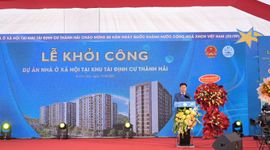 Chính thức khởi công hơn 1.300 căn nhà ở xã hội tại khu tái định cư Thành Hải