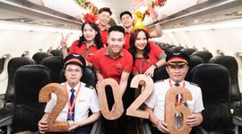 Chuyến bay mừng năm mới 2026 ngập tràn niềm vui của Vietjet