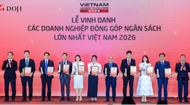 DOJI nhận vinh danh Top 7 doanh nghiệp phân phối – bán lẻ tư nhân nộp ngân sách Nhà nước lớn nhất Việt Nam năm 2026