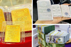 Giá vàng giảm, bạc lập đỉnh 67 triệu đồng/kg