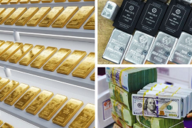 Giá vàng tăng, bạc vượt mốc 66 USD/ounce