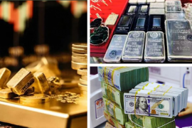 Giá bạc giảm mạnh, vàng đứng yên