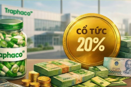 Một công ty ngành dược chốt ngày trả cổ tức tiền mặt 20%