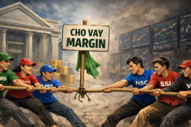 Cuộc đua cho vay margin: Nhóm CTCK có ngân hàng hậu thuẫn bứt tốc, HSC gây bất ngờ tăng gần 8.000 tỷ dư nợ trong một quý