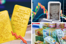 Giá vàng bạc “rơi” mạnh