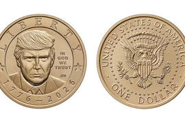 Mỹ phát hành đồng xu 1 USD in hình Tổng thống Donald Trump