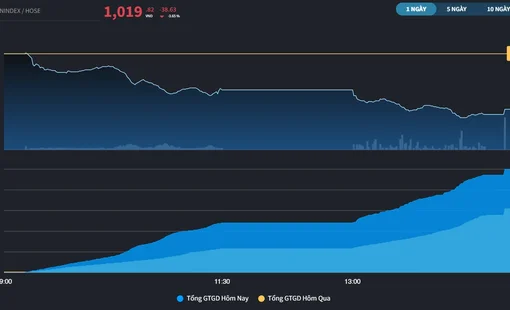 Thanh khoản vụt tăng nhưng phải đánh đổi là phiên giảm gần 40 điểm của VN-Index