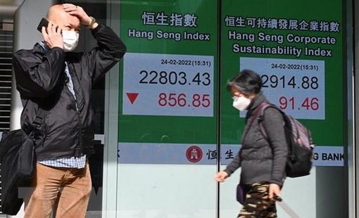 Lo ngại suy thoái kinh tế đẩy hầu hết sàn chứng khoán châu Á đi xuống