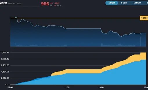 VN-Index thủng mốc 1.000 điểm, riêng HOSE đã có có gần 150 mã giảm sàn