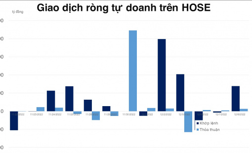 Tự doanh mua ròng hơn 300 tỷ đồng trên HOSE