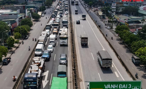 Tăng cường tuần tra, ghi hình xe vi phạm trên tuyến cầu Thanh Trì - Vành đai 3