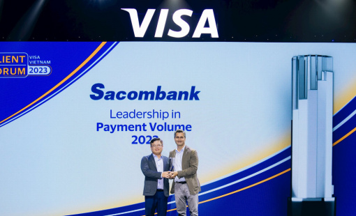 Sacombank tiếp tục là ngân hàng dẫn đầu về doanh số thanh toán thẻ Visa tại Việt Nam