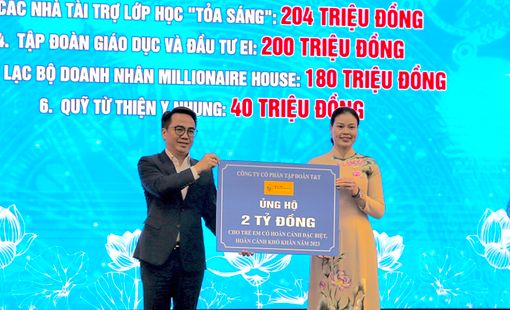 T&T Group ủng hộ 2 tỷ đồng hỗ trợ trẻ em có hoàn cảnh khó khăn