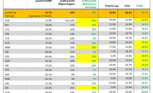 MSVN: Tăng trưởng lợi nhuận các ngân hàng Việt Nam sẽ tạm thời chậm lại trong năm 2023