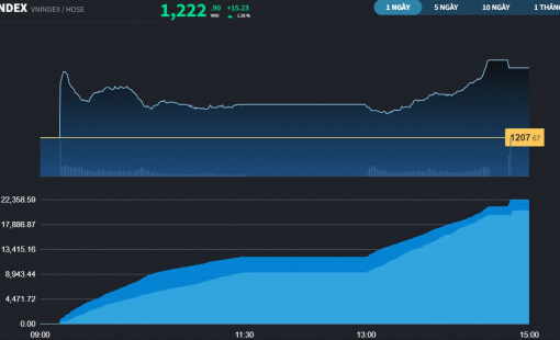 VIC và VHM cùng tăng trần, VN-Index tăng 15 điểm