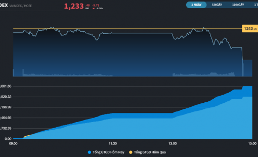 Vắng trụ dẫn dắt, VN-Index giảm gần 10 điểm