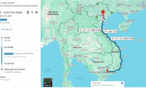 Đường sắt bán vé tàu qua bản đồ trực tuyến