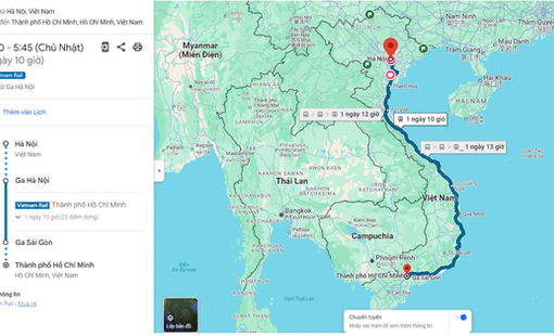 Đường sắt bán vé tàu qua bản đồ trực tuyến