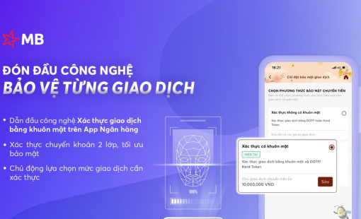 App MBBank: Xác thực khuôn mặt, an tâm chuyển tiền