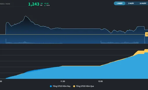 VN-Index quay đầu tăng nhẹ sau chuỗi 3 phiên hạ nhiệt, có thời điểm rướn qua 1.250 điểm