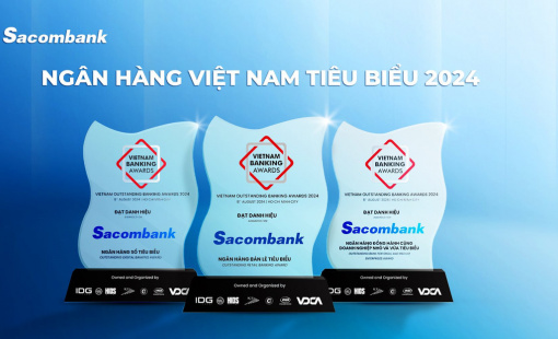 Sacombank 7 năm liên tiếp được vinh danh tại Giải thưởng Ngân hàng Việt Nam tiêu biểu