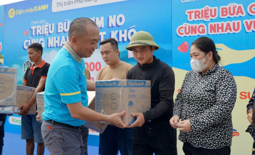 Điện máy Xanh trao tặng 10.000 nồi cơm điện hỗ trợ người dân phía Bắc tái thiết sau lũ lụt