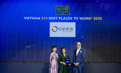 OPES lọt Top 5 nơi làm việc tốt nhất Việt Nam 2025 ngành bảo hiểm do Anphabe công bố