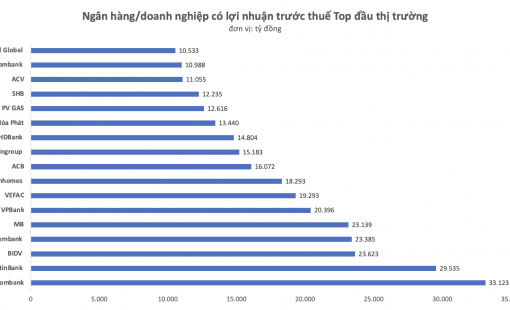 Doanh nghiệp lãi "đậm" sau 9 tháng gọi tên Vietcombank, VietinBank, BIDV, Techcombank, MB, Vinhomes, Vingroup…
