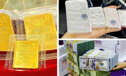 Giá vàng giảm, bạc lập đỉnh 67 triệu đồng/kg