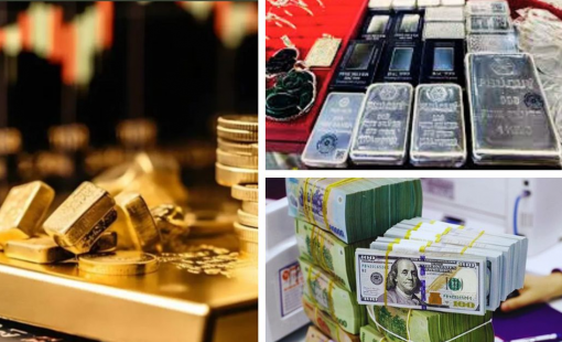 Giá bạc giảm mạnh, vàng đứng yên