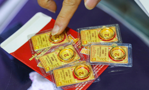 Giá vàng SJC đi xuống sau kỳ nghỉ lễ