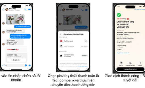 Techcombank tích hợp tính năng chuyển tiền qua Messenger, nâng cao trải nghiệm giao dịch liền mạch cho khách hàng