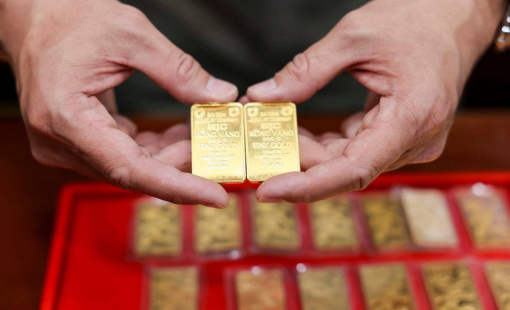 Giá vàng SJC tăng nhẹ, cao hơn vàng thế giới hơn 11 triệu đồng/lượng