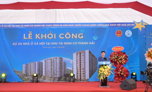 Chính thức khởi công hơn 1.300 căn nhà ở xã hội tại khu tái định cư Thành Hải