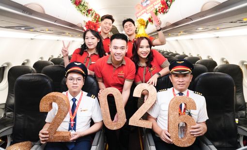 Chuyến bay mừng năm mới 2026 ngập tràn niềm vui của Vietjet