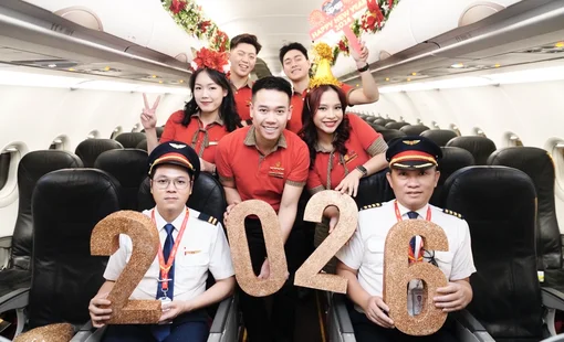 Chuyến bay mừng năm mới 2026 ngập tràn niềm vui của Vietjet
