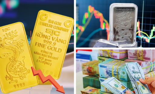 Giá vàng bạc “rơi” mạnh
