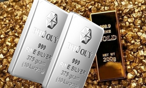 Giá vàng tăng 4.000.000 đồng/lượng so với sáng nay, bạc lượn sóng