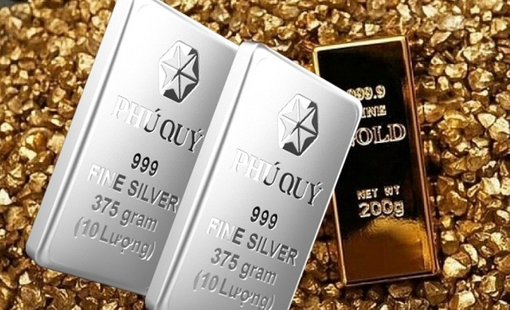 Giá vàng tăng 4.000.000 đồng/lượng so với sáng nay, bạc lượn sóng